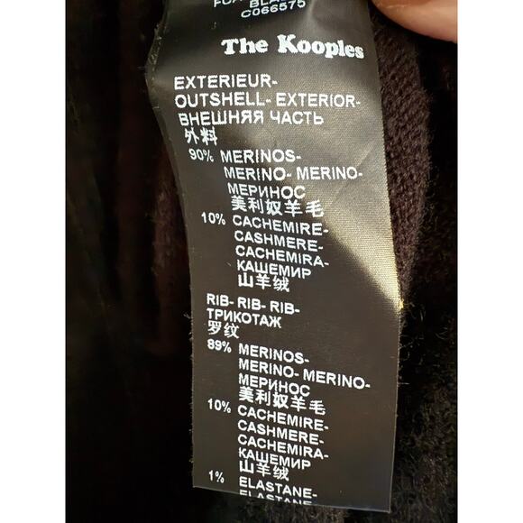 The Kooples Sport Black Merino Wool Cashmere Open Front Vest XXS XS - Picture 4 of 5